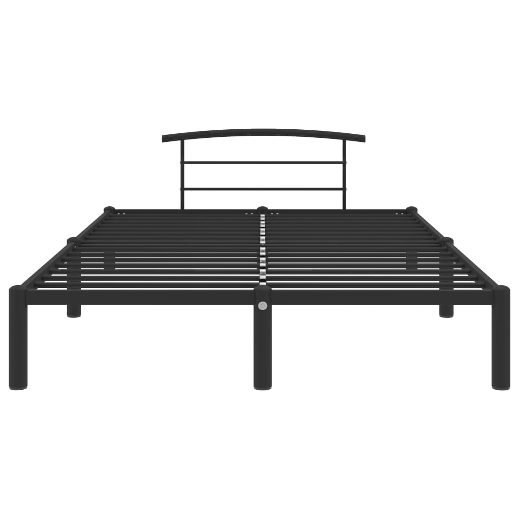 284659 vidaXL Bed Frame without Mattress Black Metal 140x200 cm