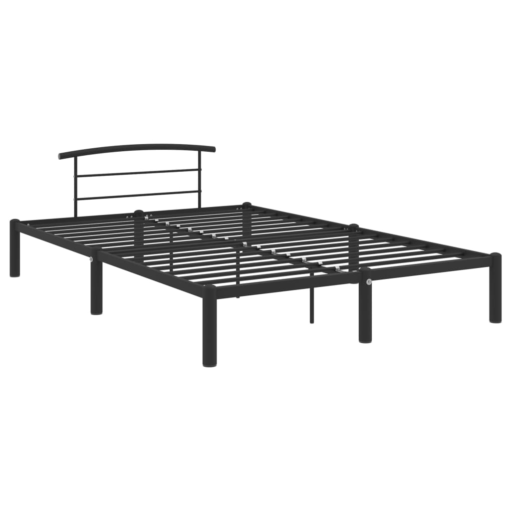 284660 vidaXL Bed Frame without Mattress Black Metal 160x200 cm