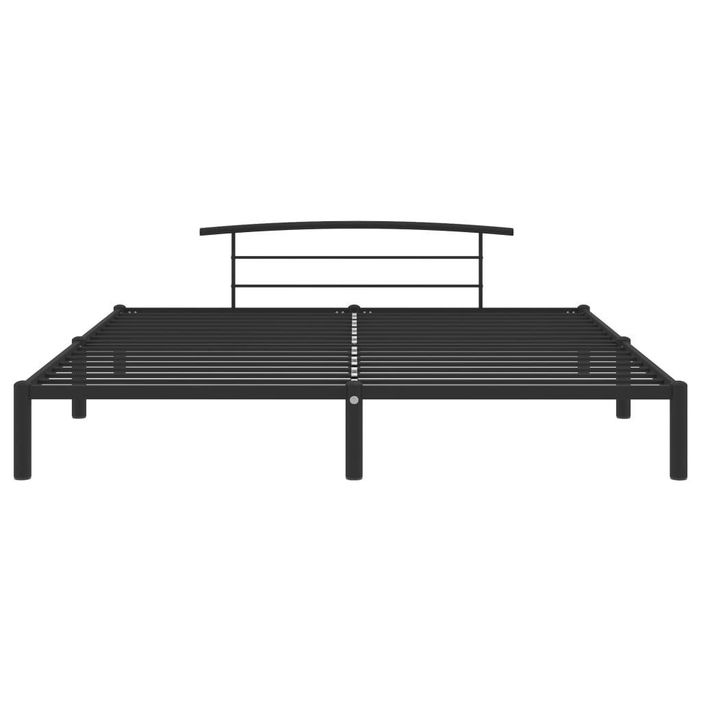 284661 vidaXL Bed Frame without Mattress Black Metal 180x200 cm Super King