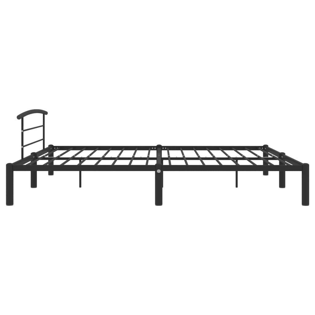284661 vidaXL Bed Frame without Mattress Black Metal 180x200 cm Super King