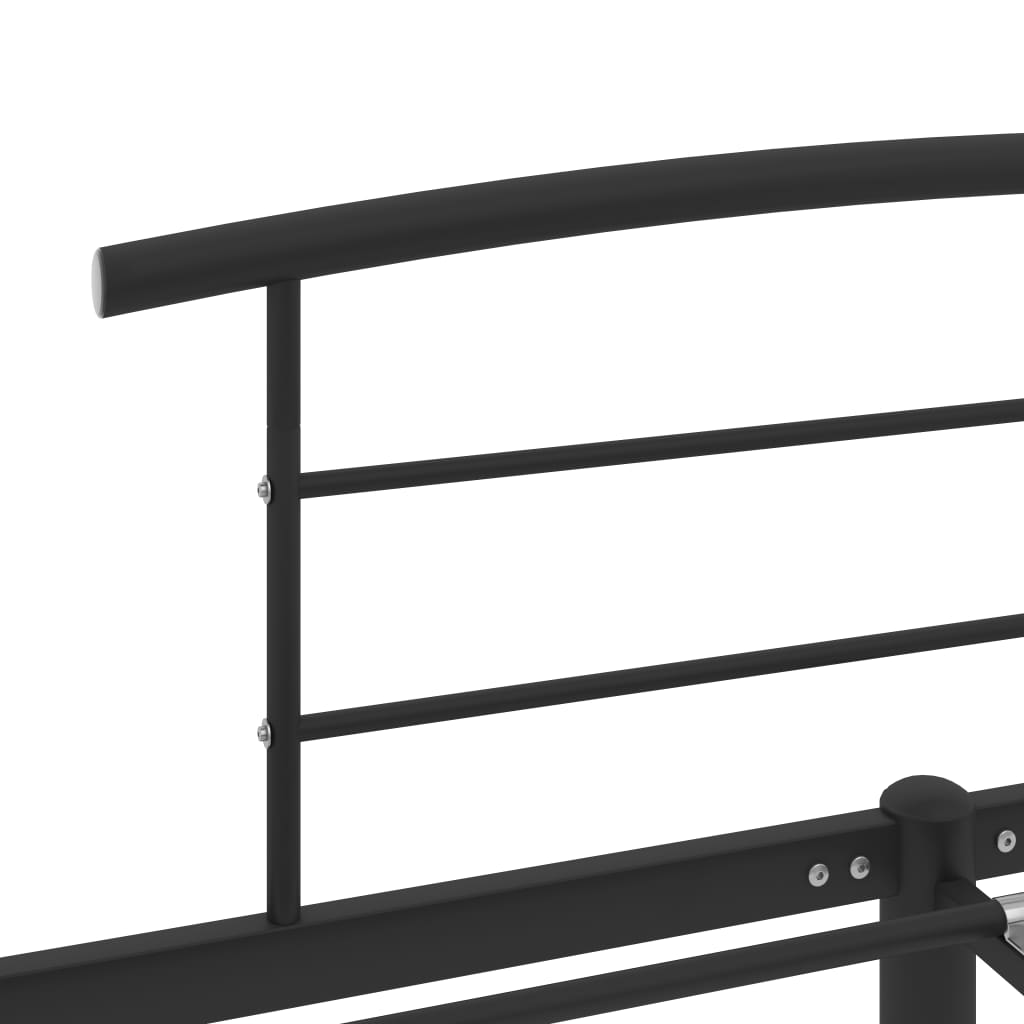 284661 vidaXL Bed Frame without Mattress Black Metal 180x200 cm Super King