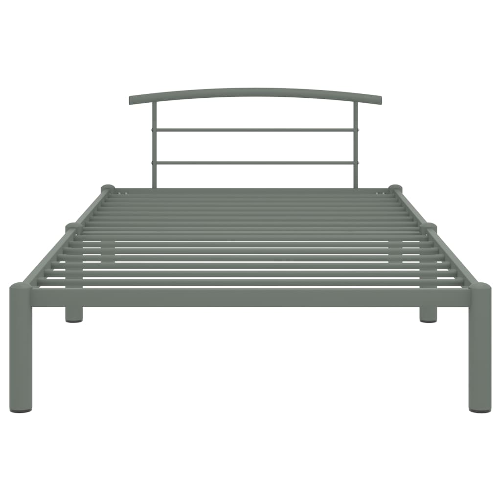 284663 vidaXL Bed Frame without Mattress Grey Metal 100x200 cm