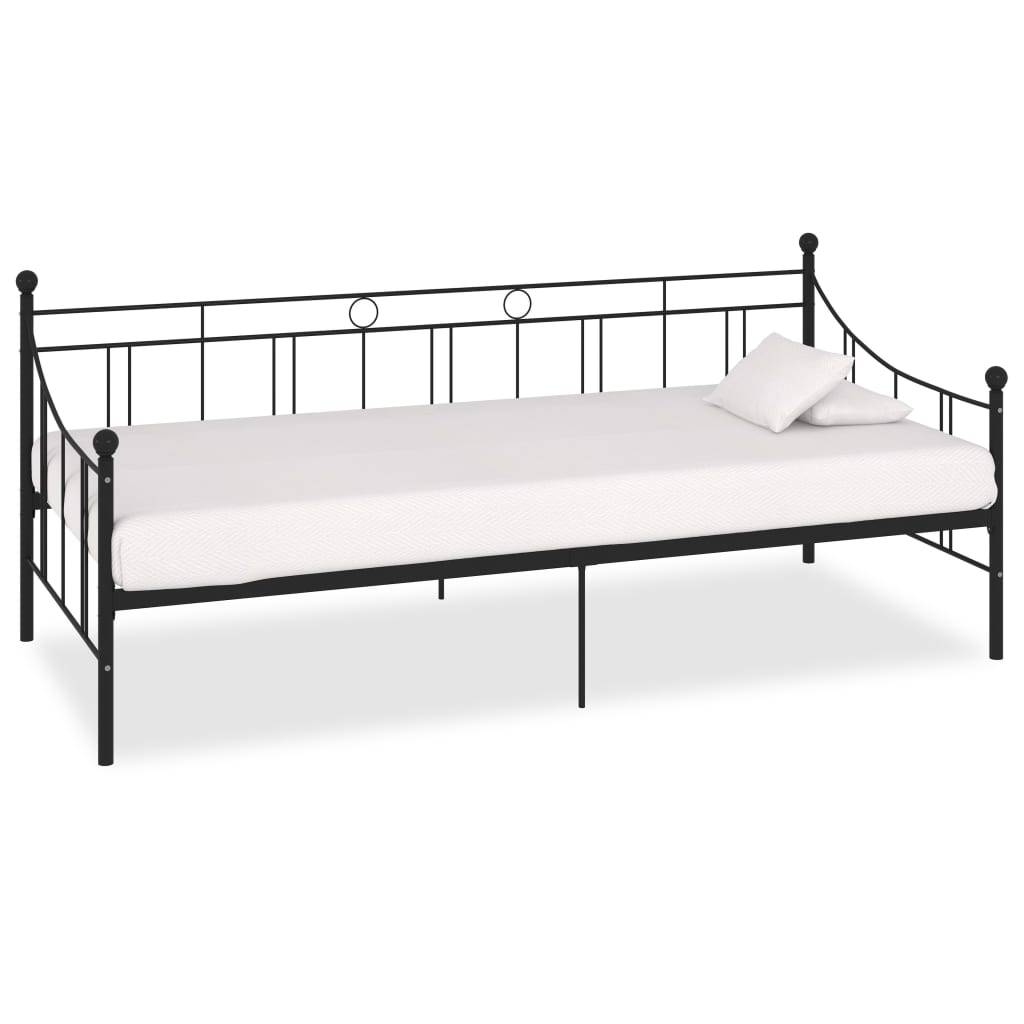 284669 vidaXL DayBed Frame without Mattress Black Metal 90x200 cm