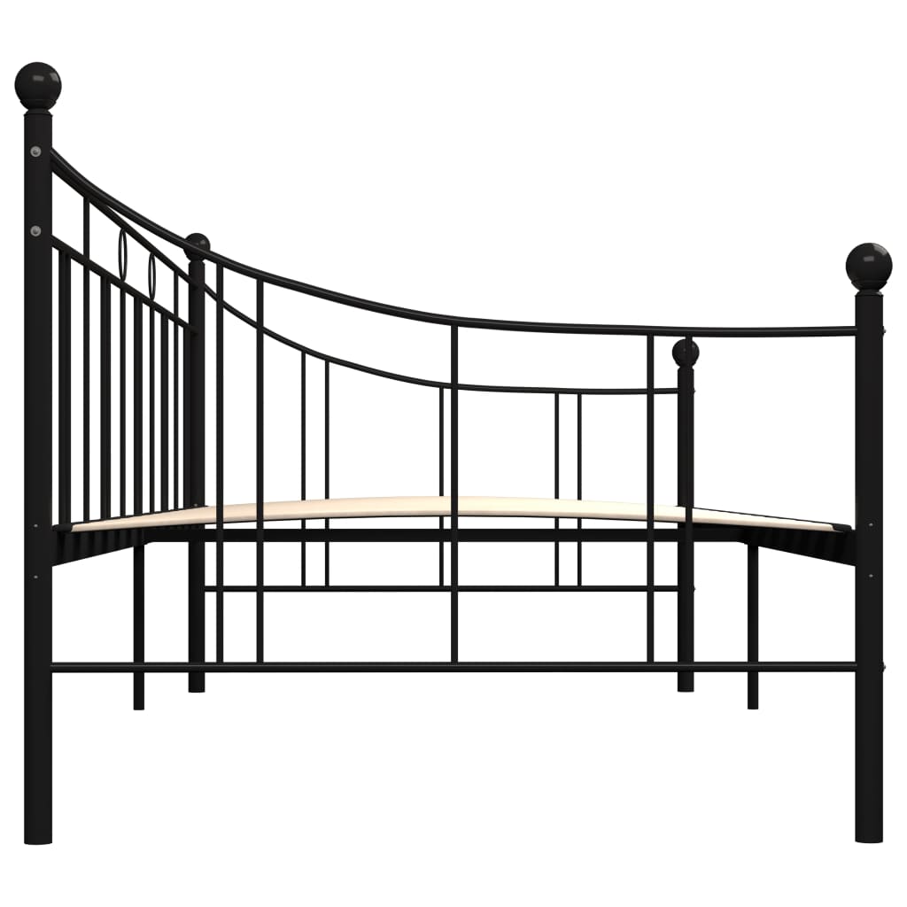284669 vidaXL DayBed Frame without Mattress Black Metal 90x200 cm