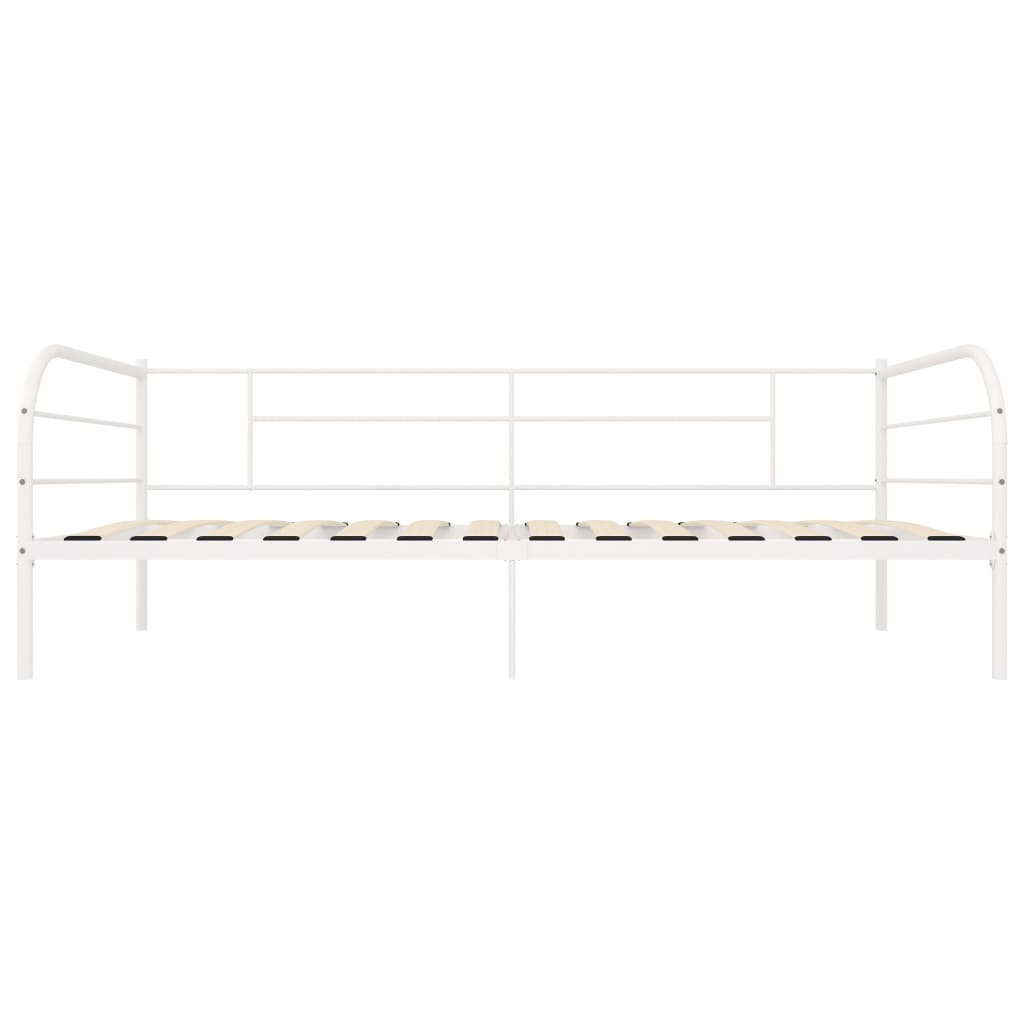 284672 vidaXL DayBed Frame without Mattress White Metal 90x200 cm