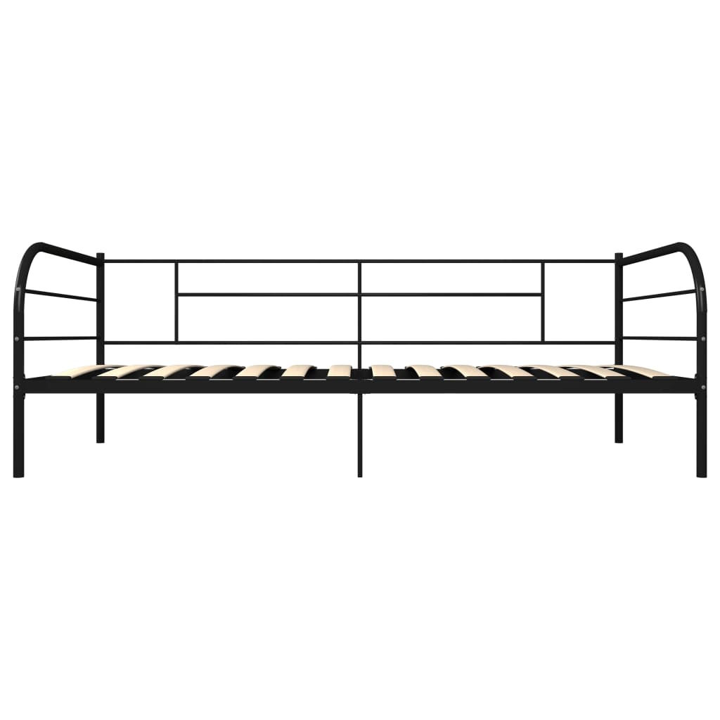 284673 vidaXL DayBed Frame without Mattress Black Metal 90x200 cm
