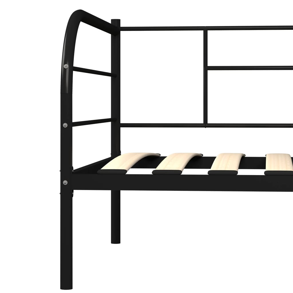 284673 vidaXL DayBed Frame without Mattress Black Metal 90x200 cm