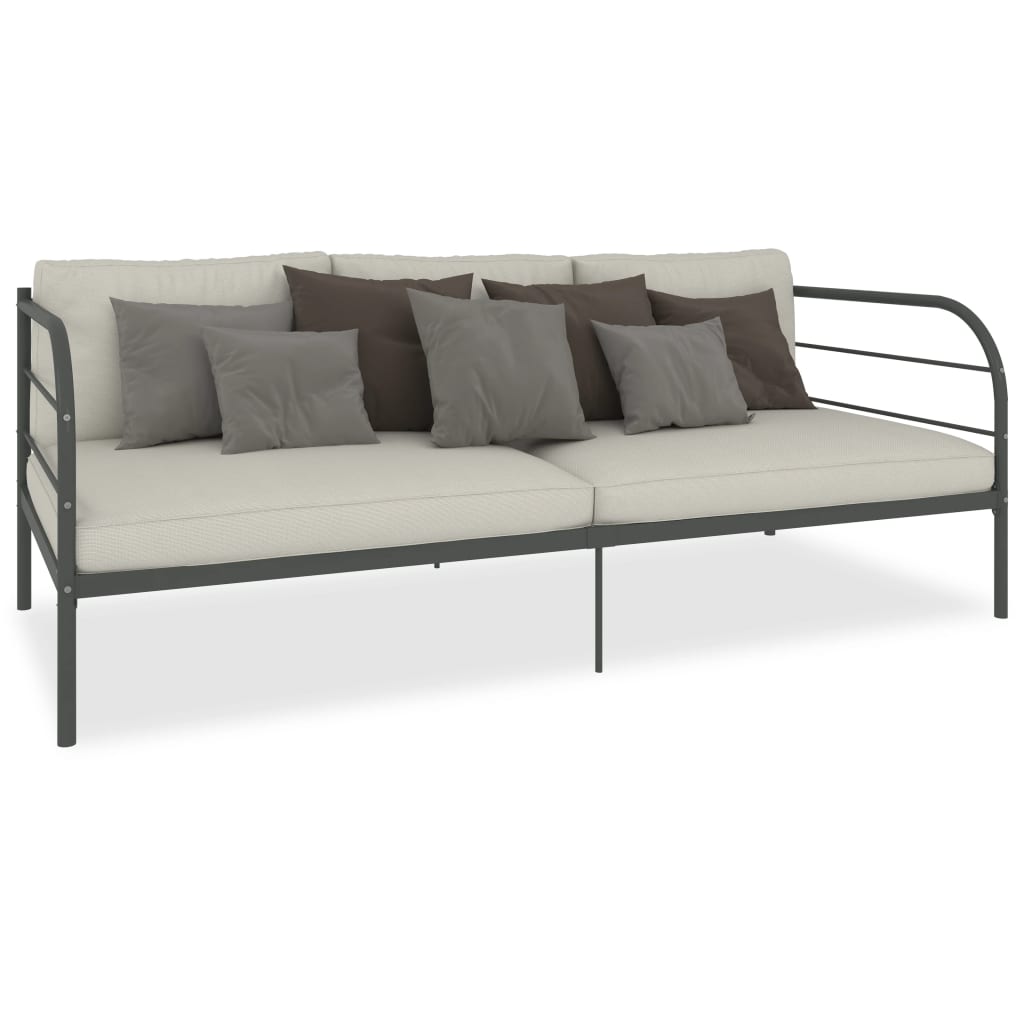 284674 vidaXL DayBed Frame without Mattress Grey Metal 90x200 cm