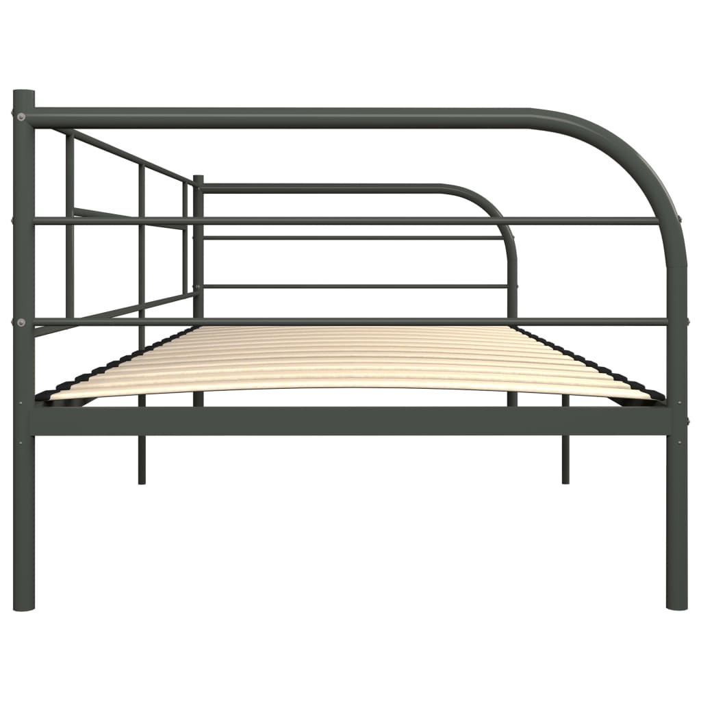 284674 vidaXL DayBed Frame without Mattress Grey Metal 90x200 cm