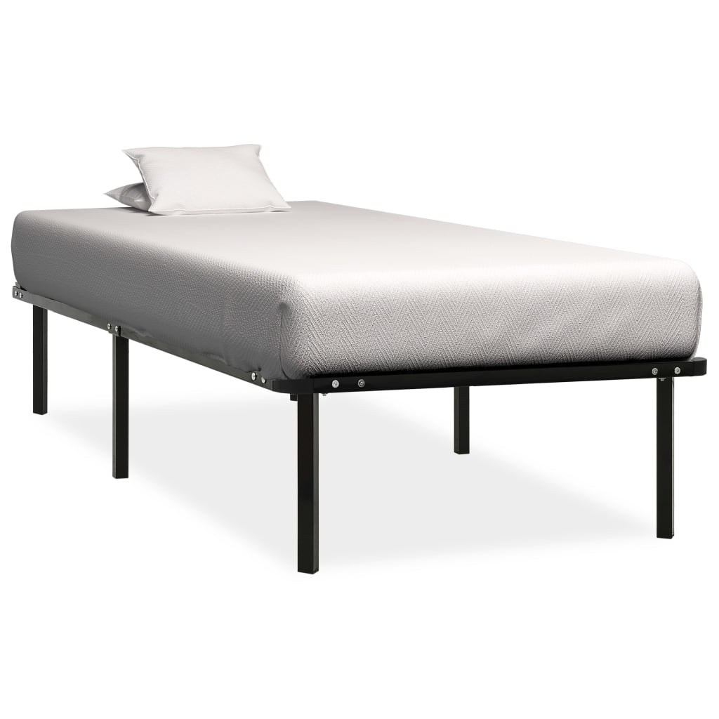 Bed Frame without Mattress Black Metal 90x200 cm