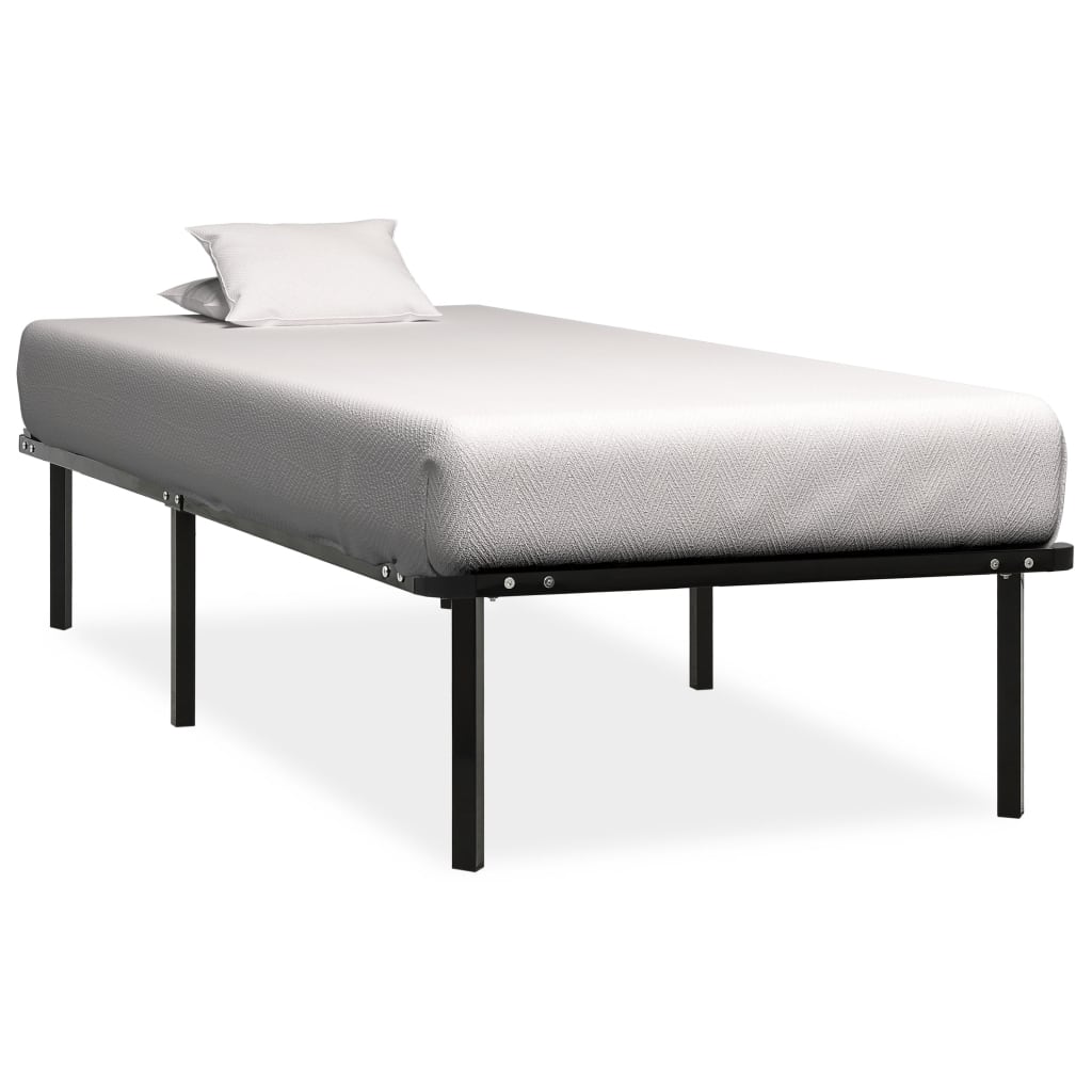 Bed Frame without Mattress Black Metal 100x200 cm