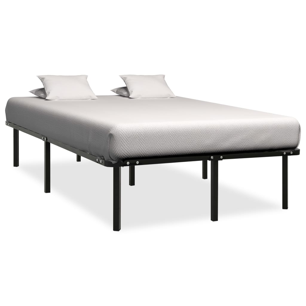 Bed Frame without Mattress Black Metal 140x200 cm