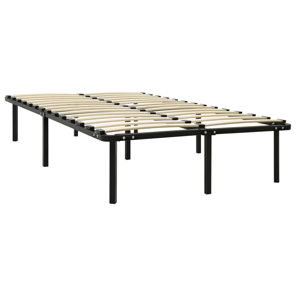 Bed Frame without Mattress Black Metal 140x200 cm