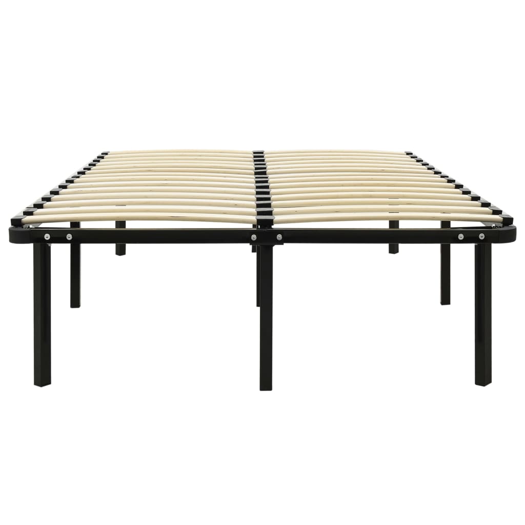 Bed Frame without Mattress Black Metal 140x200 cm