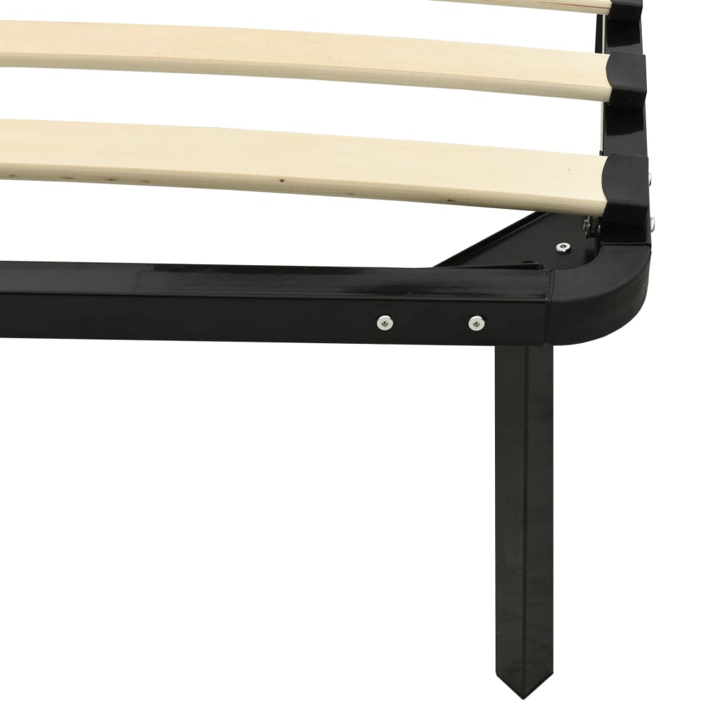 Bed Frame without Mattress Black Metal 140x200 cm