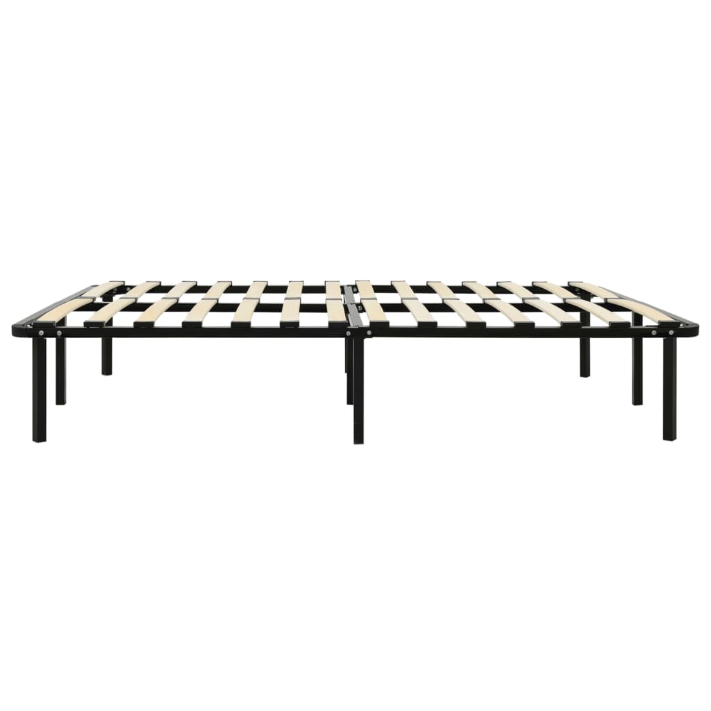 Bed Frame without Mattress Black Metal 180x200 cm Super King