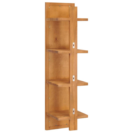 Wall Mirror With Shelves 30X30X120 Cm Solid Teak Wood