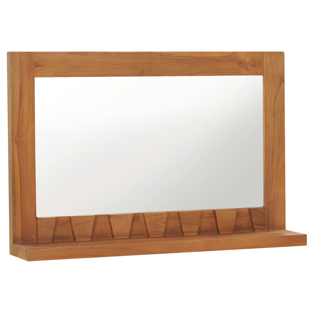 Wall Mirror With Shelf Solid Teak Wood