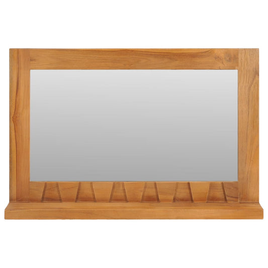 Wall Mirror With Shelf Solid Teak Wood