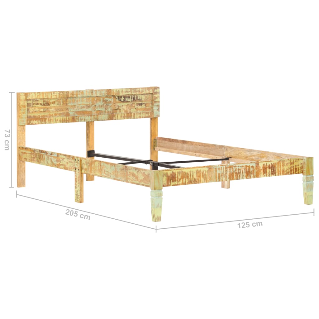 Bed Frame without Mattress Solid Reclaimed Wood 120x200cm