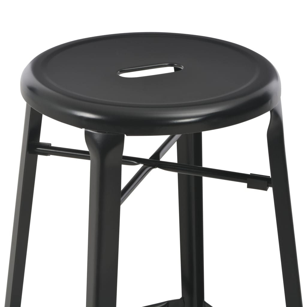 Bar Stools 6 pcs Black Steel