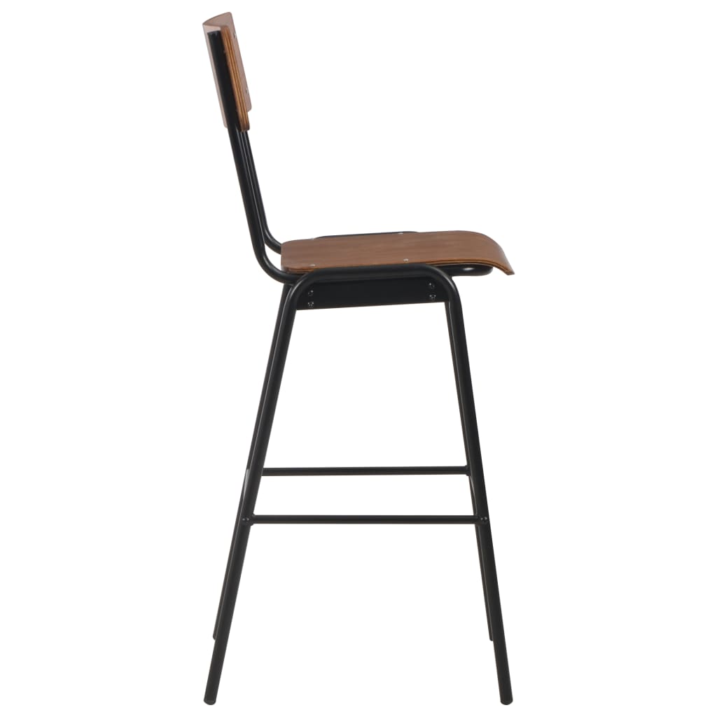 Bar Chairs 6 pcs Solid Plywood Steel