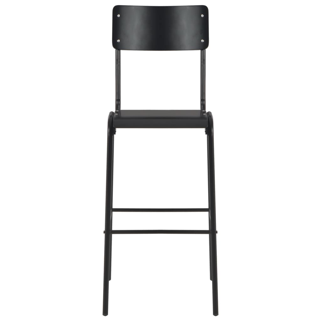 Bar Chairs 4 pcs Black Solid Plywood Steel