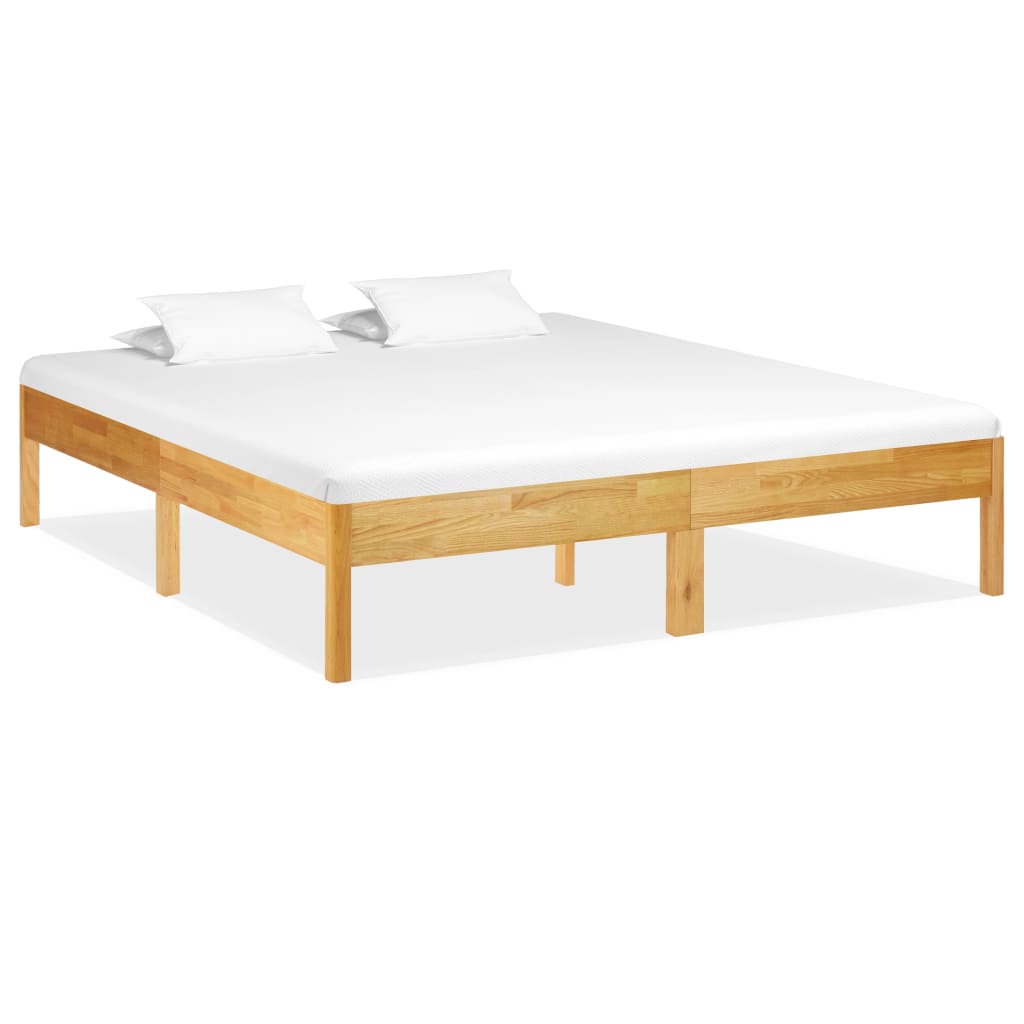 Bed Frame without Mattress Solid Oak Wood 180x200cm