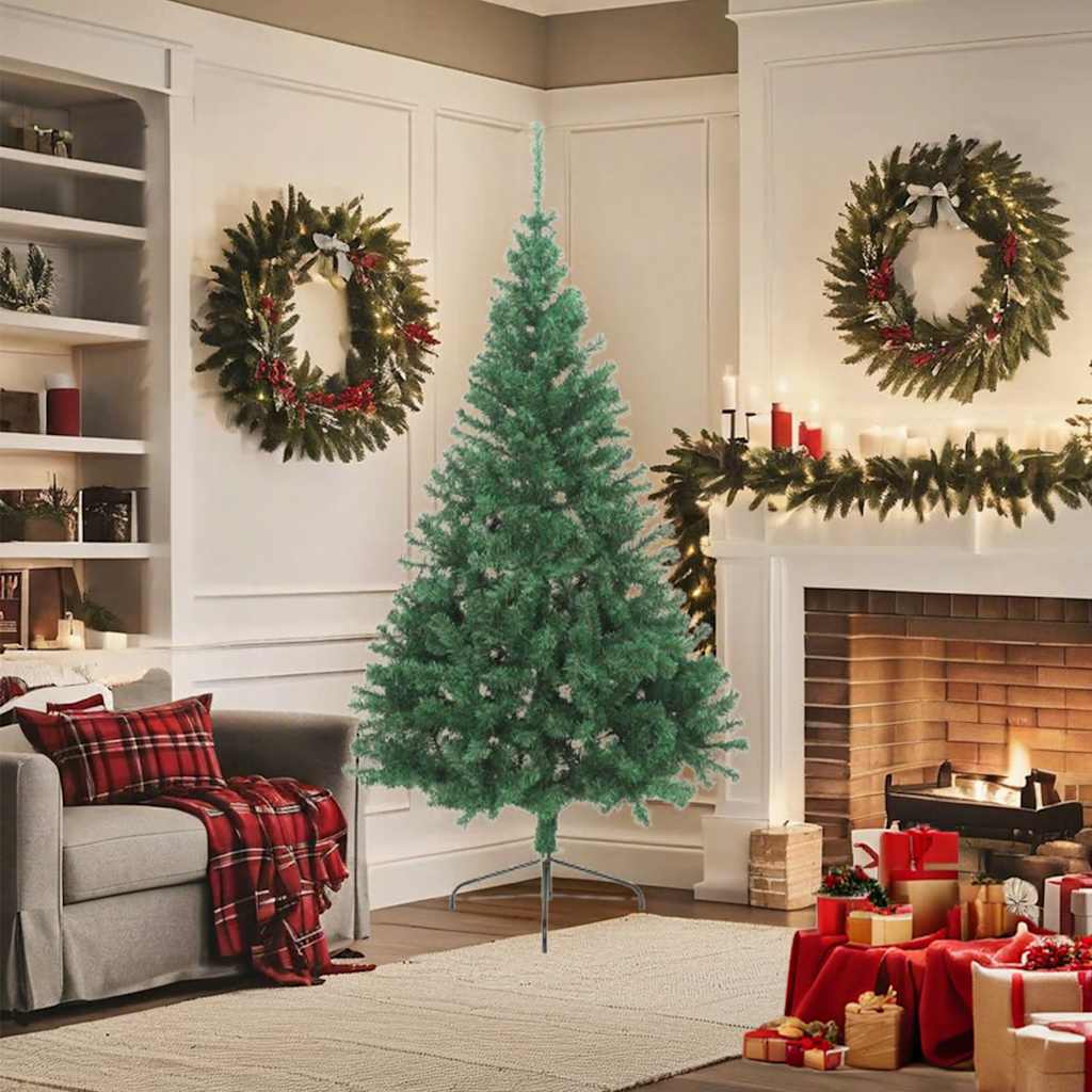 Artificial Half Christmas Tree with Stand Green 180 cm PVC