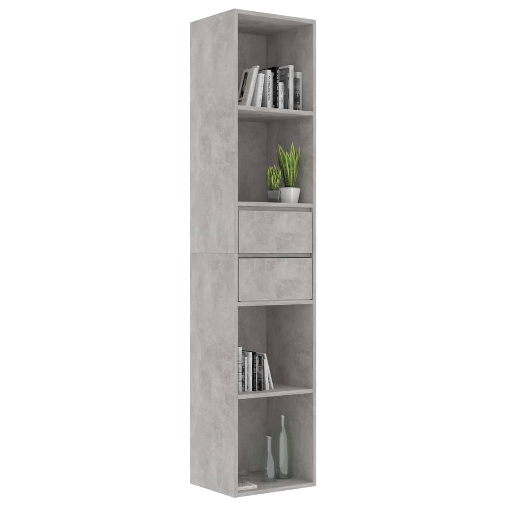 Book Cabinet Concrete Grey 36x30x171 cm Engineered Wood