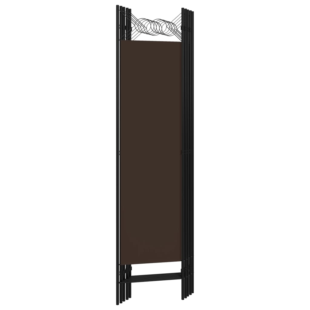 5-Panel Room Divider Brown 200x180 cm