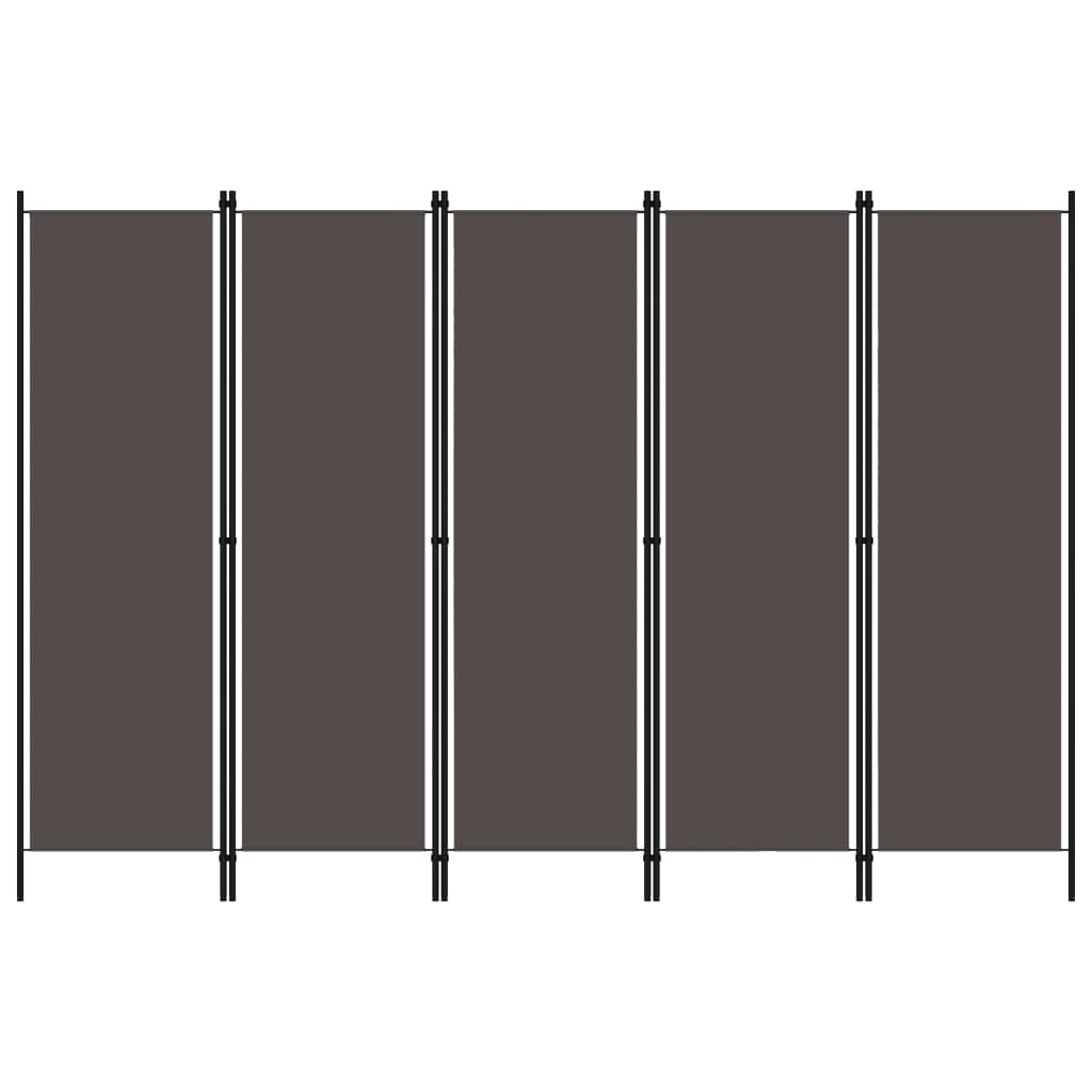 5-Panel Room Divider Anthracite 250x180 cm