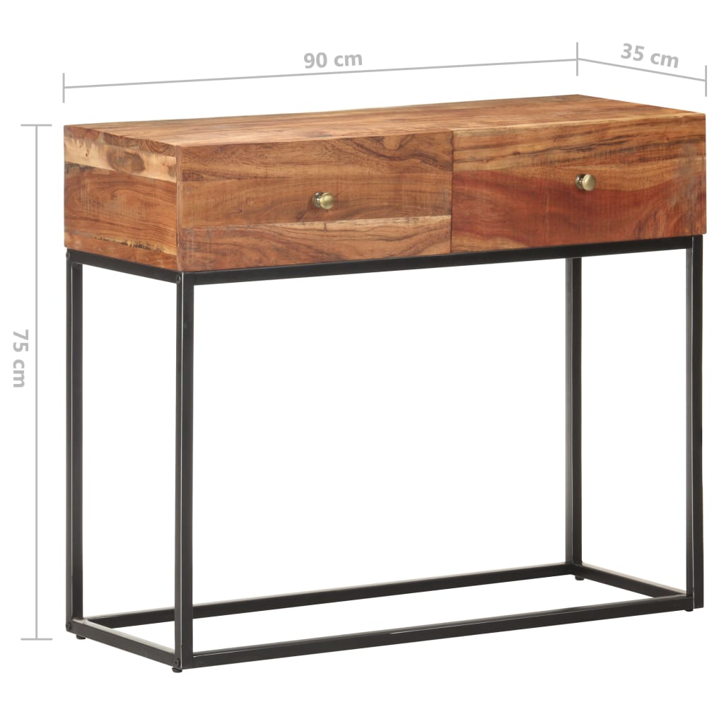 Console Table 90x35x75 cm Rough Acacia Wood