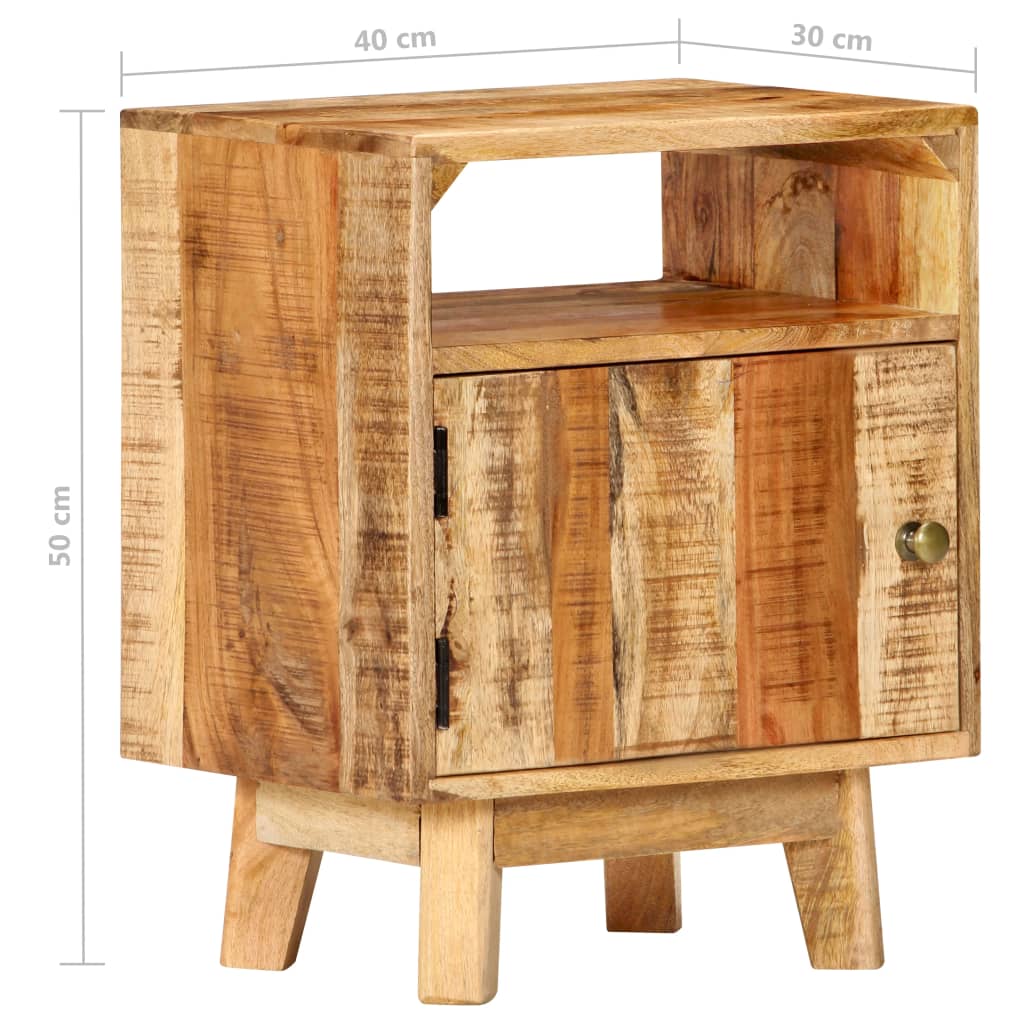 Bedside Table 40x30x50 cm Rough Mango Wood