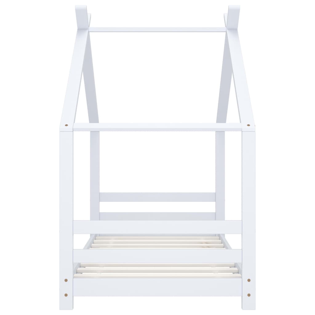 Kids Bed Frame White Solid Pine Wood 80x160 cm