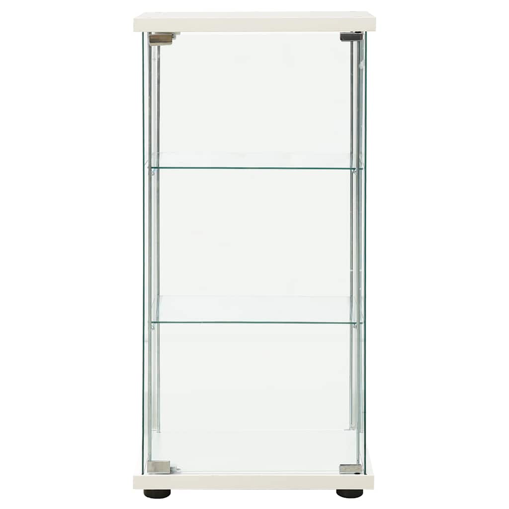 Storage Cabinet Tempered Glass White