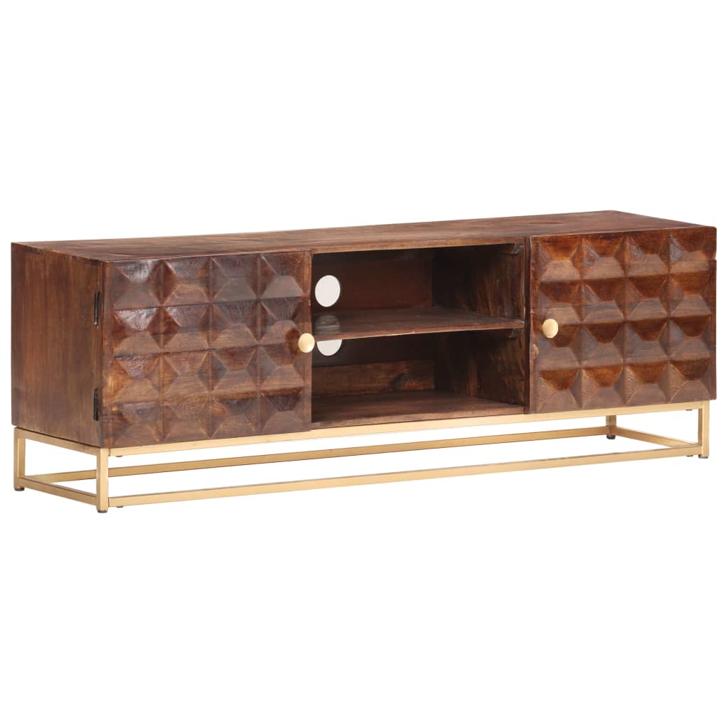 TV Cabinet 124x29x45 cm Solid Mango Wood