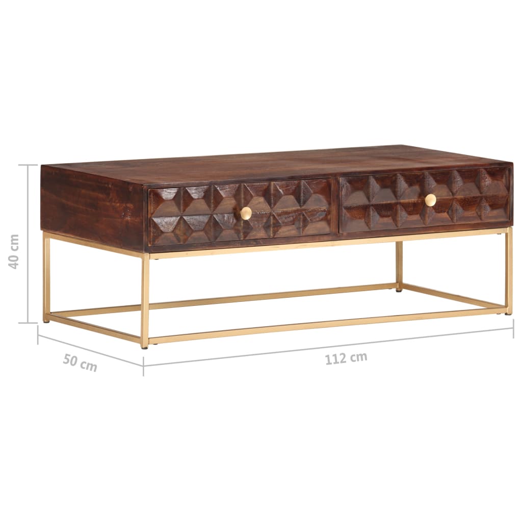 Coffee Table 112x50x40 cm Solid Mango Wood