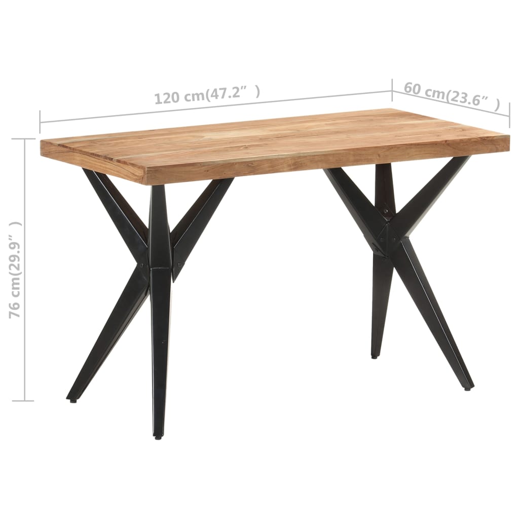 Dining Table 120x60x76 cm Solid Acacia Wood