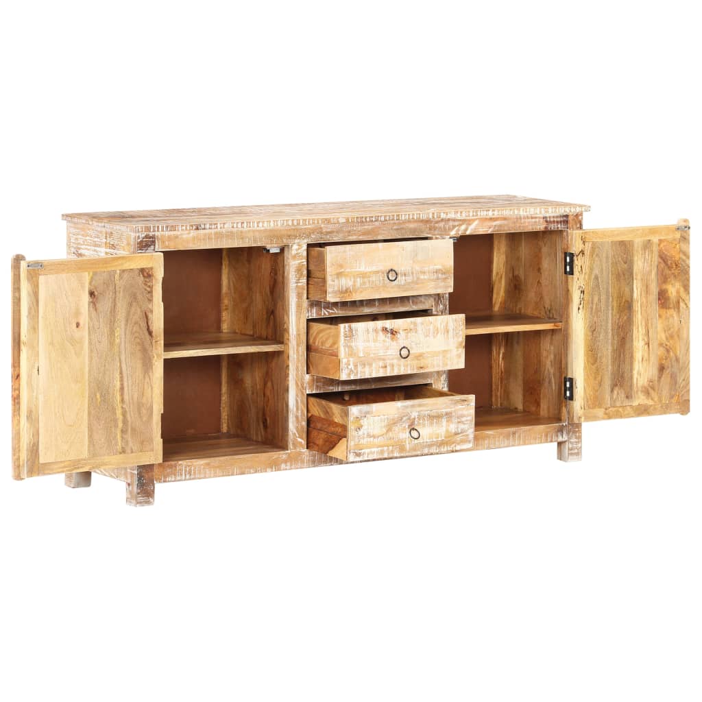 Sideboard 151x40x75 cm Rough Acacia Wood