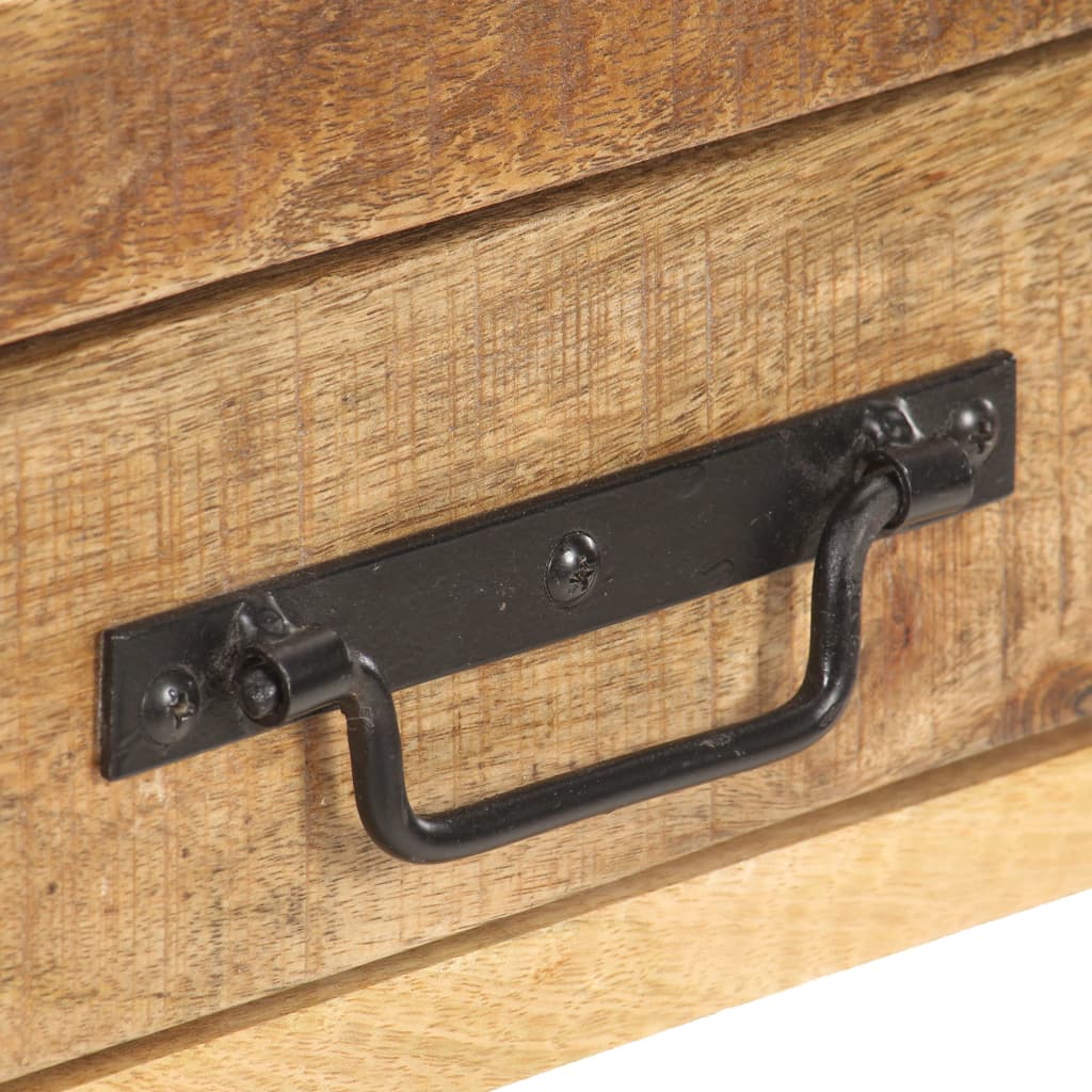 Sideboard 120x30x75 cm Solid Rough Mango Wood