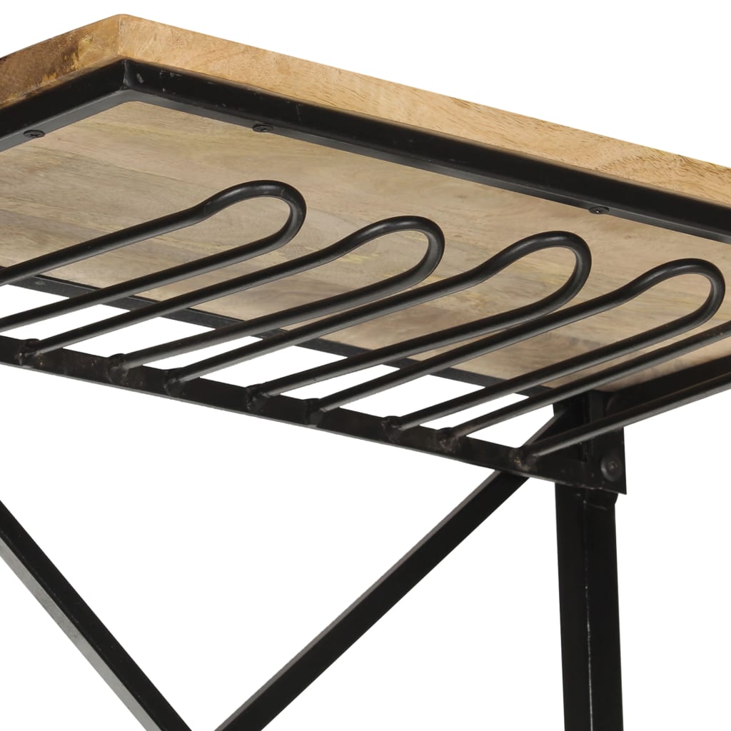 Tractor Wine Cabinet White 49x31x172 cm Rough Mango Wood