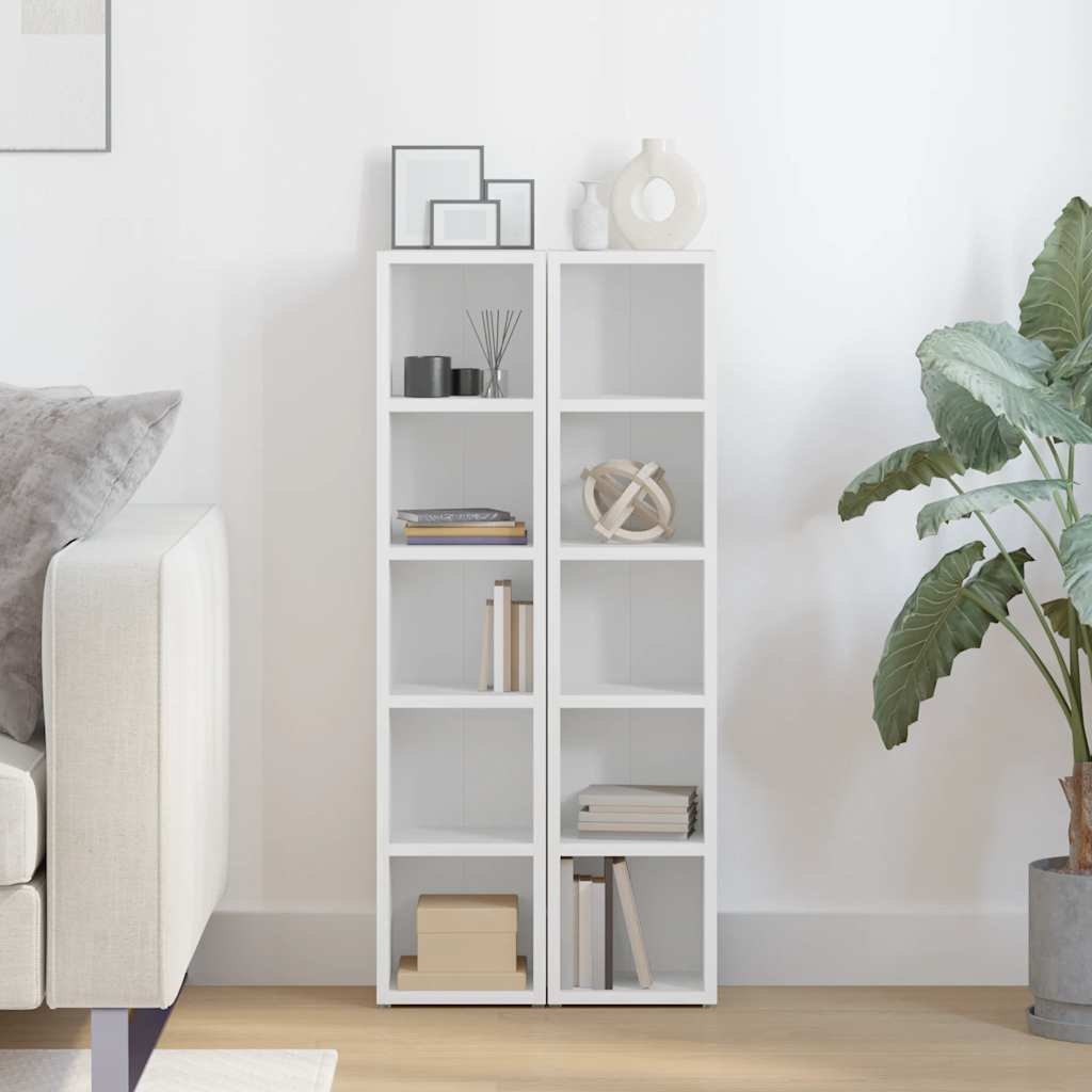 CD Cabinets 2 pcs White 21x16x93.5 cm Engineered Wood