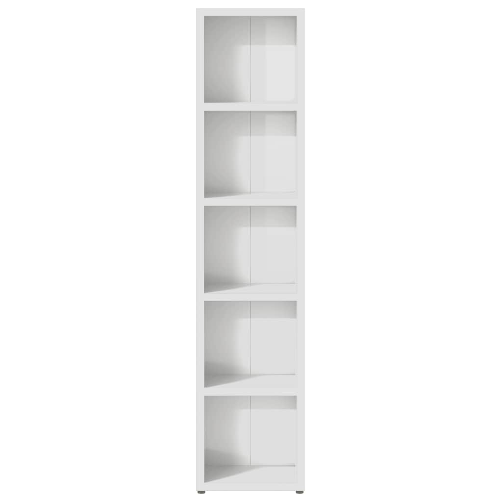 CD Cabinets 2 pcs High Gloss White 21x16x93.5 cm Engineered Wood