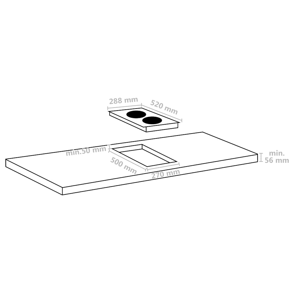 Flexizone Induction Hob with 2 Burners Touch Control 3500W