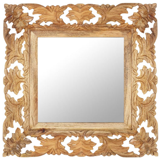 Hand Carved Mirror Solid Mango Wood