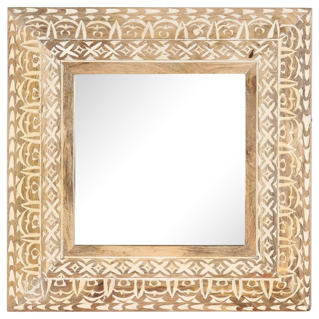 Hand-Carved Mirror Solid Mango Wood