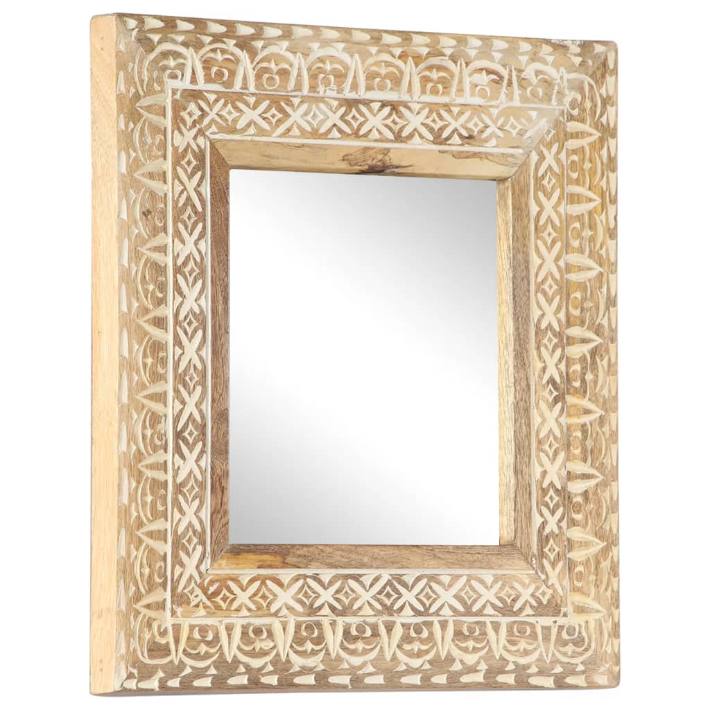 Hand-Carved Mirror Solid Mango Wood