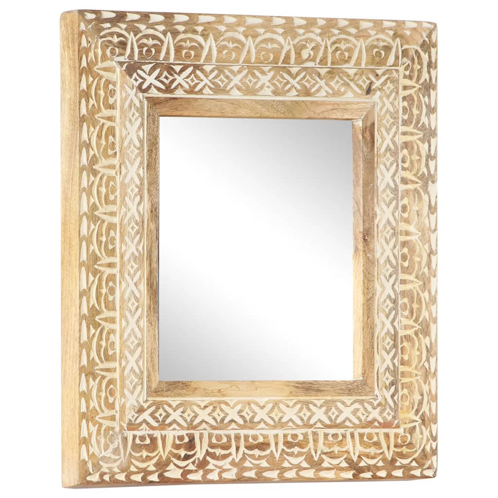 Hand-Carved Mirror Solid Mango Wood