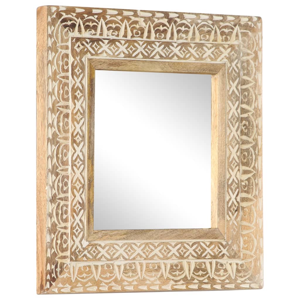 Hand-Carved Mirror Solid Mango Wood